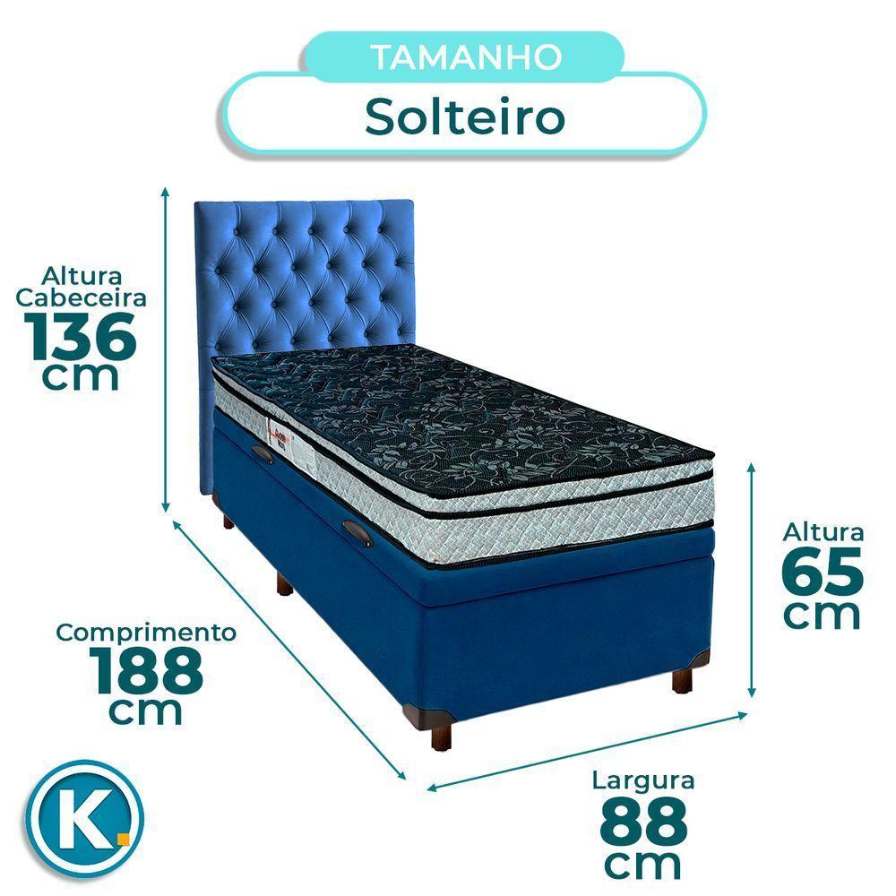 Kit Cama Box Bau + Cabeceira + Colchão Solteiro D28 - Conforto - Paropas - 3