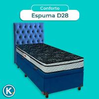 Kit Cama Box Bau + Cabeceira + Colchão Solteiro D28 - Conforto - Paropas