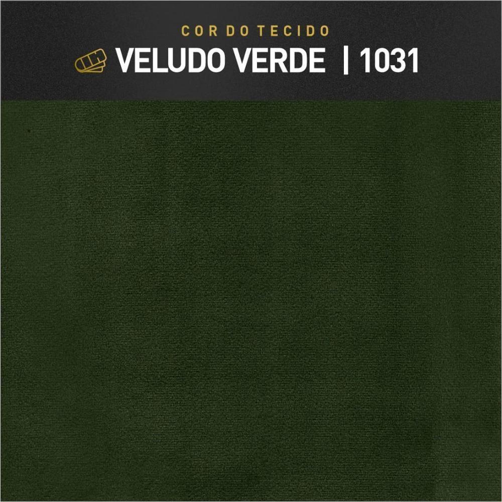 Puff Banqueta Odim Luxo Base Bronze Castellar Móbile Veludo Verde - 2