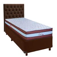 Cama Box + Colchão Solteiro Molas Ensacadas Legaccy Paropas + Cabeceira Estofada - 1
