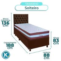 Cama Box + Colchão Solteiro Molas Ensacadas Legaccy Paropas + Cabeceira Estofada - 3
