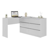 Escrivaninha Em L 120cm Com 6 Gavetas Flex Multimóveis Mp6030 Branco - 2