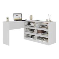 Escrivaninha Em L 120cm Com 6 Gavetas Flex Multimóveis Mp6030 Branco - 5