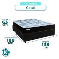 Cama + Box Preto E Colchão Molas Ensacadas Casal - Life Gold Paropas - 3