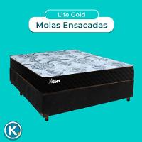 Cama + Box Preto E Colchão Molas Ensacadas Casal - Life Gold Paropas - 4
