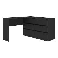 Escrivaninha Em L 120cm Com 6 Gavetas Flex Multimóveis Mp6030 Preto - 7