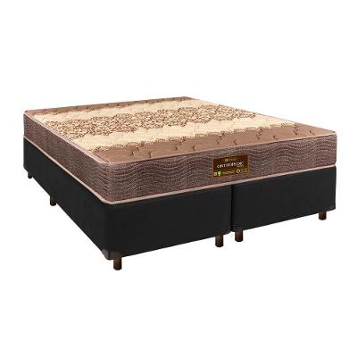 Cama + Box Preto E Colchão D26 Queen - Ortophedic Sankonfort