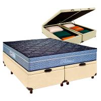 Cama + Bau Blindado E Colchão Molas Ensacadas Queen - Petrus Paropas - 1