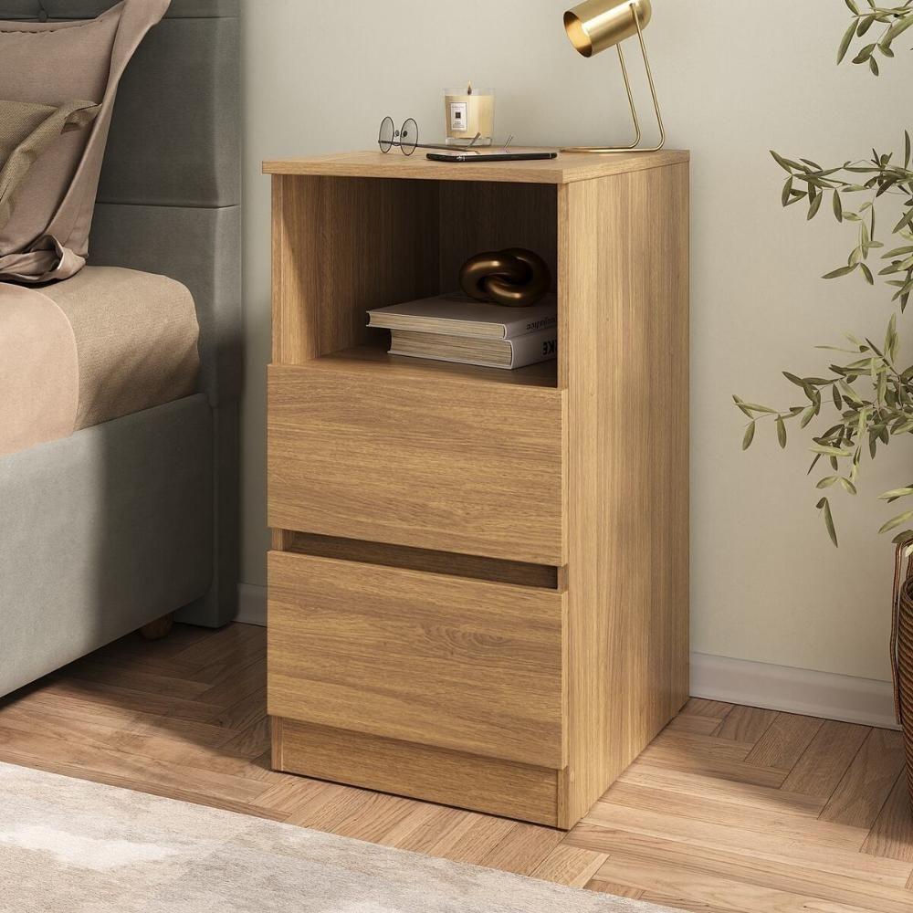 Mesa De Cabeceira 38,5cm Com 2 Gavetas Multimóveis Mp4395 Madeirado - 1