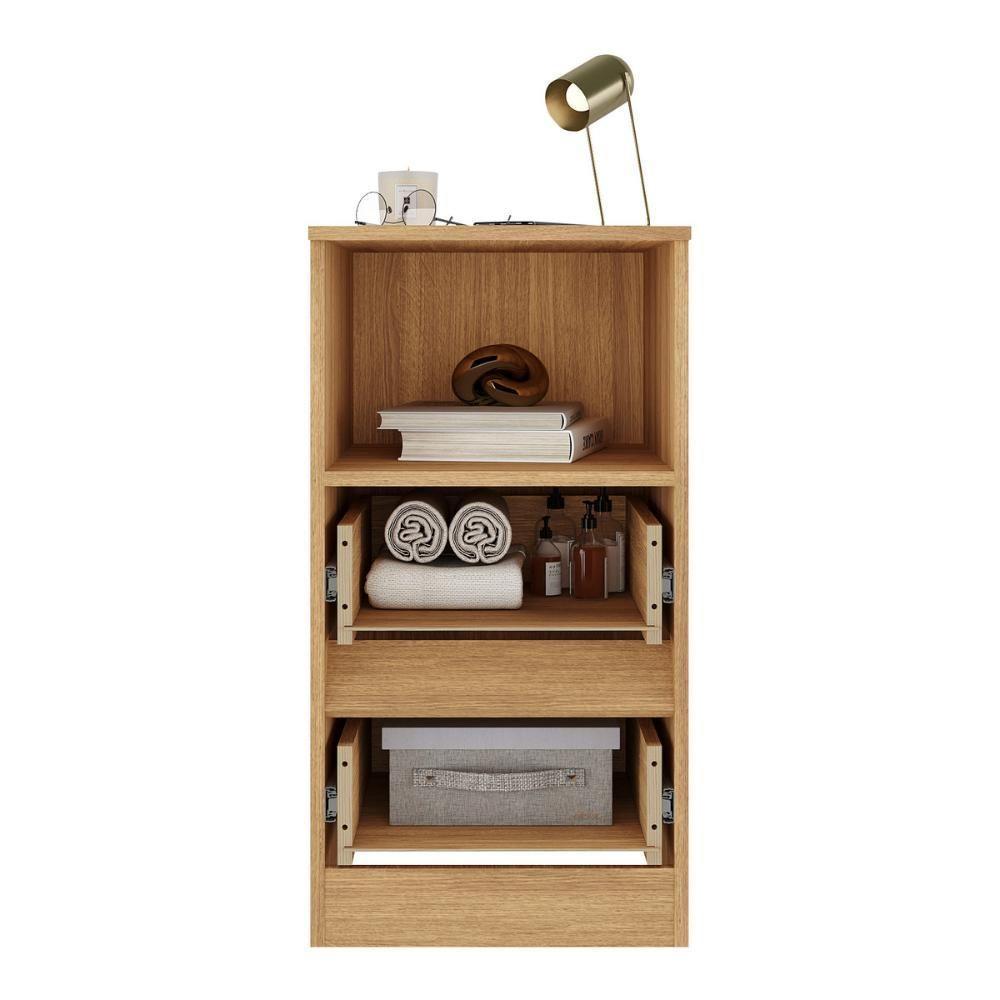 Mesa De Cabeceira 38,5cm Com 2 Gavetas Multimóveis Mp4395 Madeirado - 4