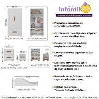 Quarto Infantil Completo Com Minicama Para Colchão 150x70cm Multimóveis Mp4401 Branco Natural - 3