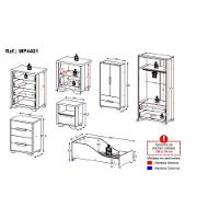 Quarto Infantil Completo Com Minicama Para Colchão 150x70cm Multimóveis Mp4401 Branco Natural