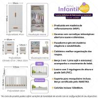 Quarto De Bebê Completo Com Berço 3 Em 1 Com Colchão Incluso Multimóveis Mp4400 Branco Natural - 3