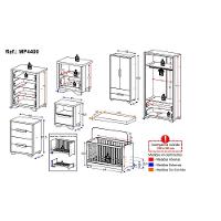Quarto De Bebê Completo Com Berço 3 Em 1 Com Colchão Incluso Multimóveis Mp4400 Branco Natural