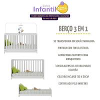Quarto De Bebê Completo Com Berço 3 Em 1 Com Colchão Incluso Multimóveis Mp4400 Branco Natural - 6