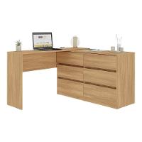 Escrivaninha Em L 120cm Com 6 Gavetas Flex Multimóveis Mp6030 Madeirado - 5