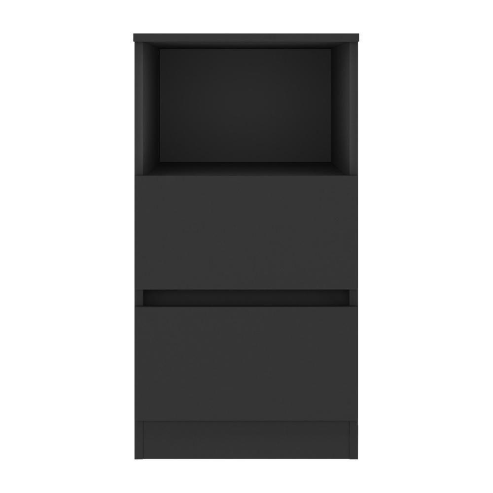 Mesa De Cabeceira 38,5cm Com 2 Gavetas Multimóveis Mp4395 Preto - 6