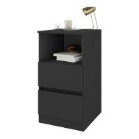 Mesa De Cabeceira 38,5cm Com 2 Gavetas Multimóveis Mp4395 Preto - 2