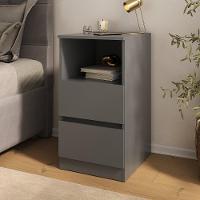 Mesa De Cabeceira 38,5cm Com 2 Gavetas Multimóveis Mp4395 Grafite - 1