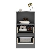 Mesa De Cabeceira 38,5cm Com 2 Gavetas Multimóveis Mp4395 Grafite - 6