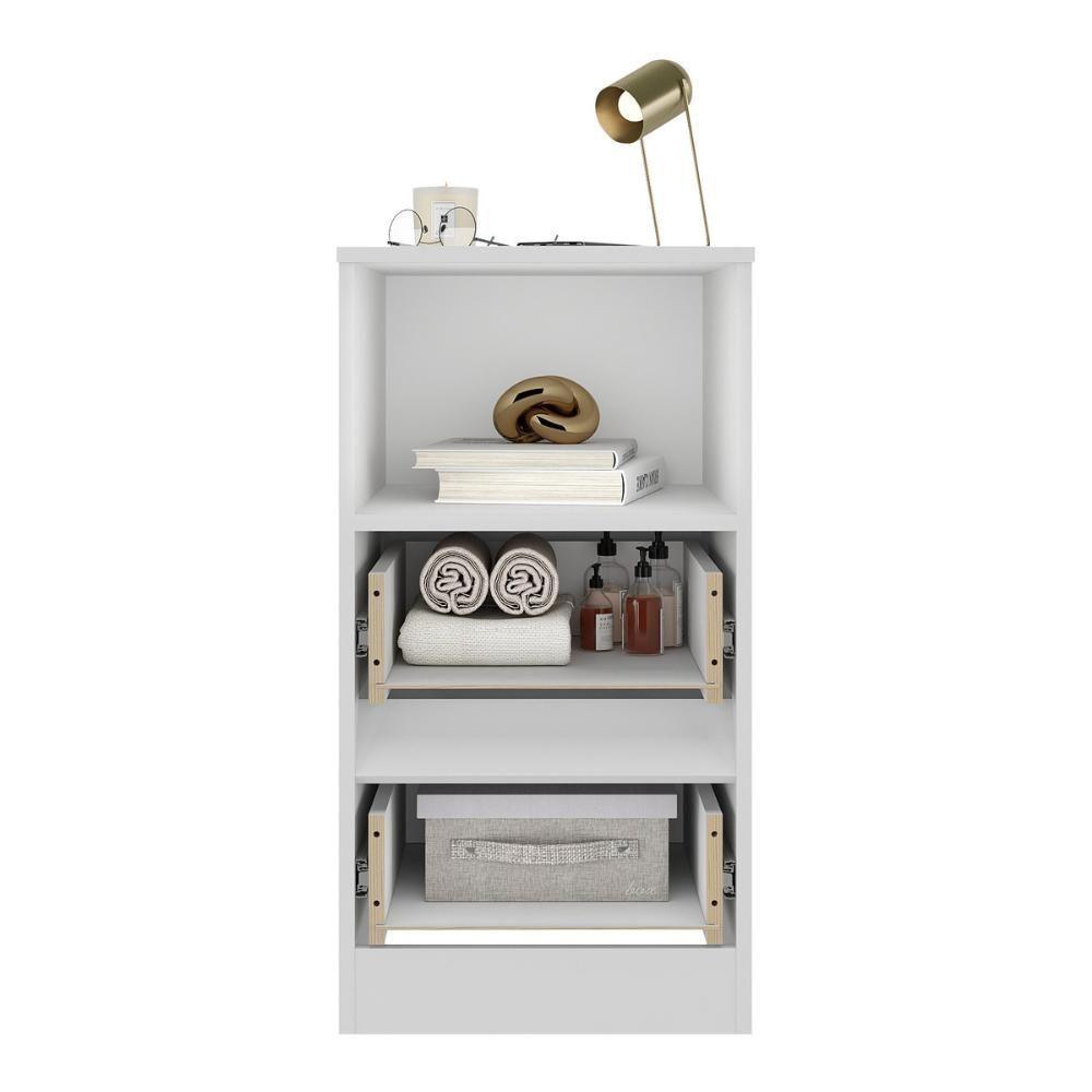 Mesa De Cabeceira 38,5cm Com 2 Gavetas Multimóveis Mp4395 Branco - 5