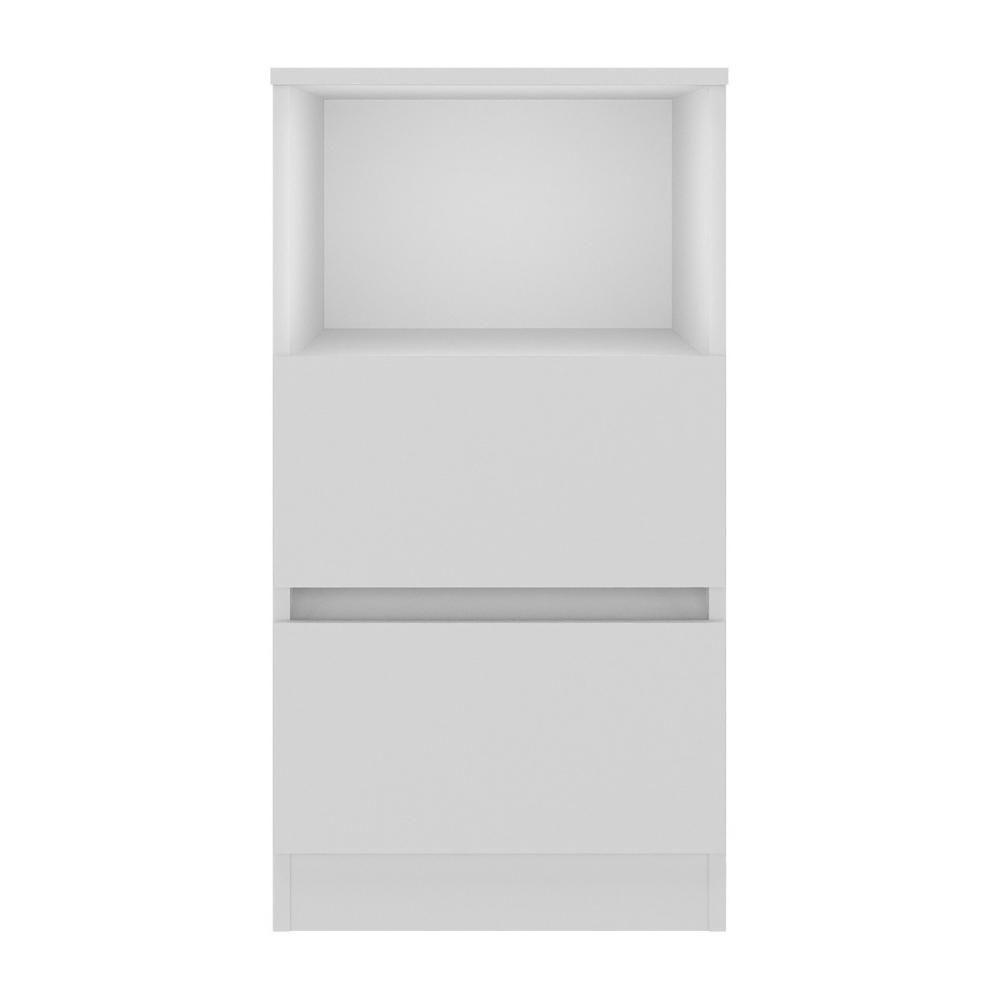 Mesa De Cabeceira 38,5cm Com 2 Gavetas Multimóveis Mp4395 Branco - 6