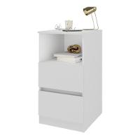 Mesa De Cabeceira 38,5cm Com 2 Gavetas Multimóveis Mp4395 Branco - 2