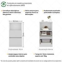 Mesa De Cabeceira 38,5cm Com 2 Gavetas Multimóveis Mp4395 Branco - 3
