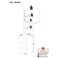 Mesa De Cabeceira 38,5cm Com 2 Gavetas Multimóveis Mp4395 Branco