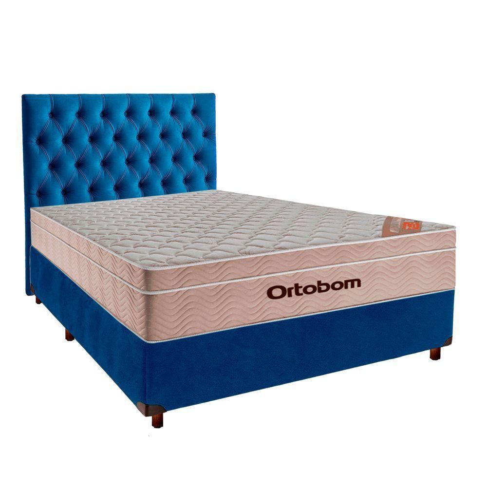 Cama Box + Colchão Casal Ortobom Molas Ensacadas Airtech + Cabeceira Estofada - 1