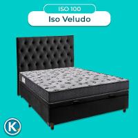 Conjunto Cama Box Bau Blindado Casal + Colchão D33 Iso100 Ortobom + Cabeceira