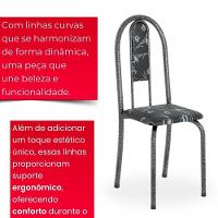 Conjunto De Mesa Tubular 4 Cadeiras 100x60cm Mart Prata Com Tampo Em Granito Topázio Isabel 020 - Tudo De Móveis Arabesco - 8