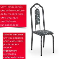 Conjunto De Mesa Tubular 4 Cadeiras 120x75cm Mart Prata Com Tampo Em Granito Topázio Brenda 010 - Tudo De Móveis Arabesco - 7