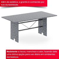 Conjunto De Mesa Tubular 8 Cadeiras 180x75cm Mart Prata Com Tampo Em Granito Ocre Letícia 071 - Tudo De Móveis Botanic Bege - 3
