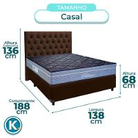 Cama Box + Colchão Casal Molas Ensacadas Petrus Paropas + Cabeceira Estofada - 3