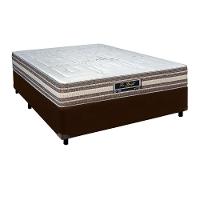 Cama + Box Marrom E Colchão Molas Ensacadas Casal - Legriff Sankonfort - 1