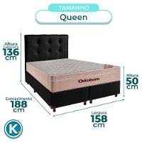 Cama Box + Colchão Queen Ortobom Molas Ensacadas Airtech + Cabeceira Estofada - 3