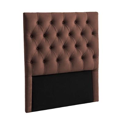 Cabeceira Estofada Solteiro Luna Nature Veludo Cafe 88x136