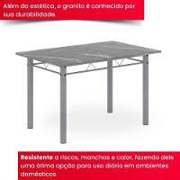 Conjunto De Mesa Tubular 4 Cadeiras 120x75cm Mart Perola Com Tampo Em Granito Topázio Brenda 010 - Tudo De Móveis Arabesco - 3