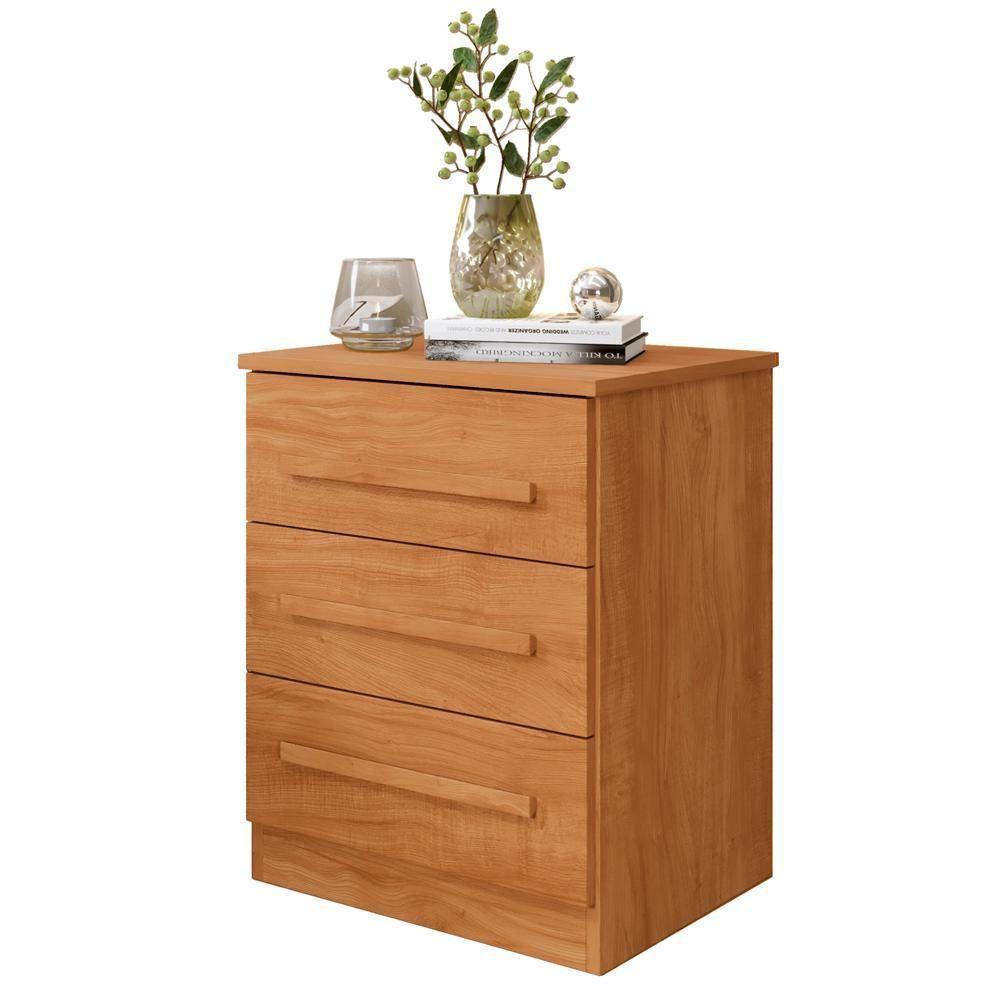 Mesa De Cabeceira Supremo 3 Gavetas Cinamomo - 2