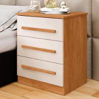 Mesa De Cabeceira Supremo 3 Gavetas Cinamomo/off - 1