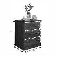 Mesa De Cabeceira Supremo 3 Gavetas Cinamomo/off - 3