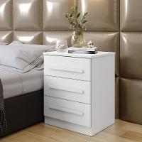 Mesa De Cabeceira Supremo 3 Gavetas Branco - 1