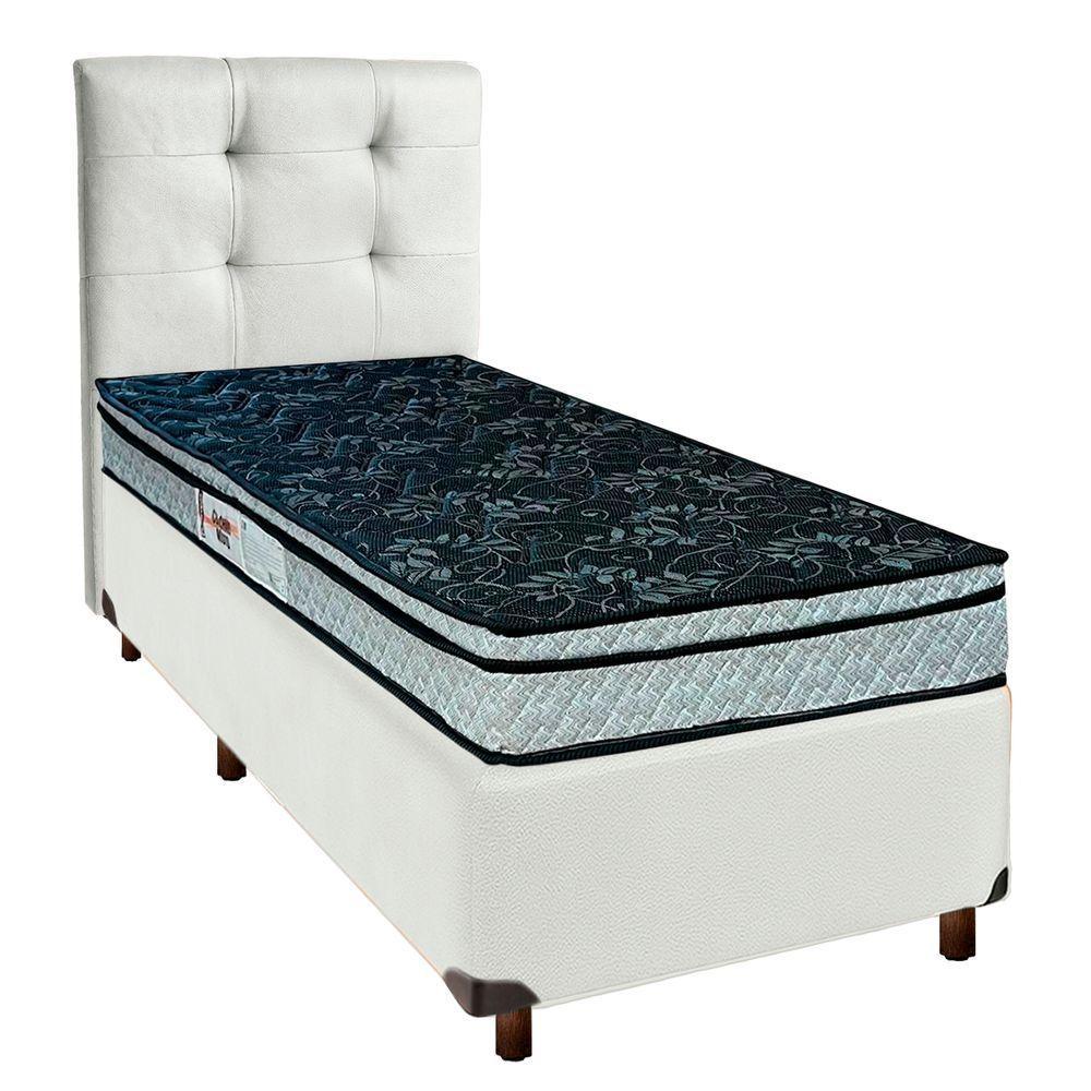 Cama Box + Colchão Solteiro D28 Conforto Paropas + Cabeceira Estofada - 1