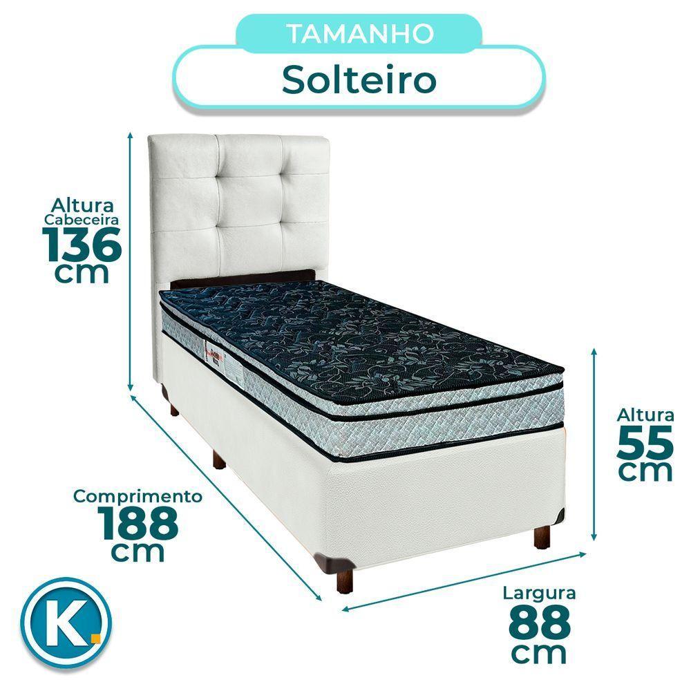 Cama Box + Colchão Solteiro D28 Conforto Paropas + Cabeceira Estofada - 3