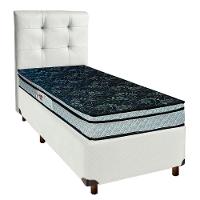 Cama Box + Colchão Solteiro D28 Conforto Paropas + Cabeceira Estofada - 1