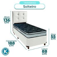 Cama Box + Colchão Solteiro D28 Conforto Paropas + Cabeceira Estofada - 3