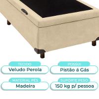 Cama Box Bau Solteiro Blindado Nature Perola 88x188 - 2