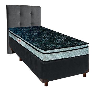 Cama Box + Colchão Solteiro D28 Conforto Paropas + Cabeceira Estofada