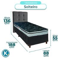 Cama Box + Colchão Solteiro D28 Conforto Paropas + Cabeceira Estofada - 3